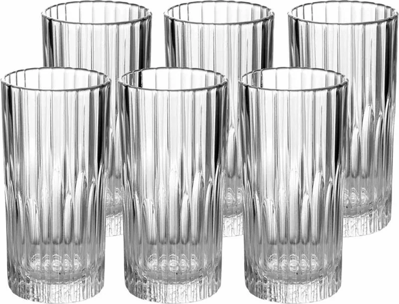 Longdrinkglazen Manhattan - 6x stuks - glas - 305 ml - Koffie/thee glazen de Duralex en Transparent – photo produit