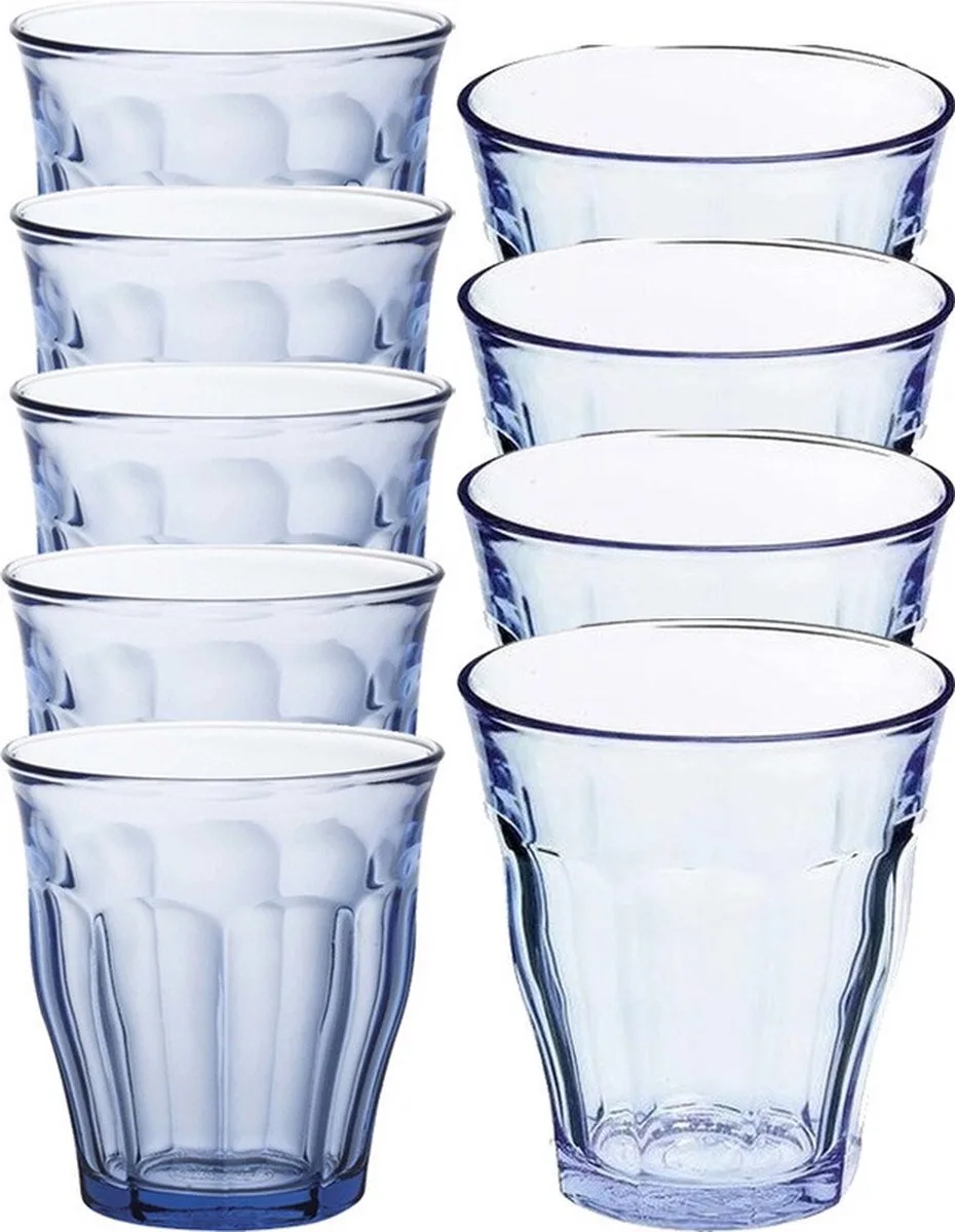 Picardie set 24 glazen 250/310 ml - 12x 250 ml - 12x 310 ml - hitte- en vriezerbestendig de Duralex en Bleu – photo produit