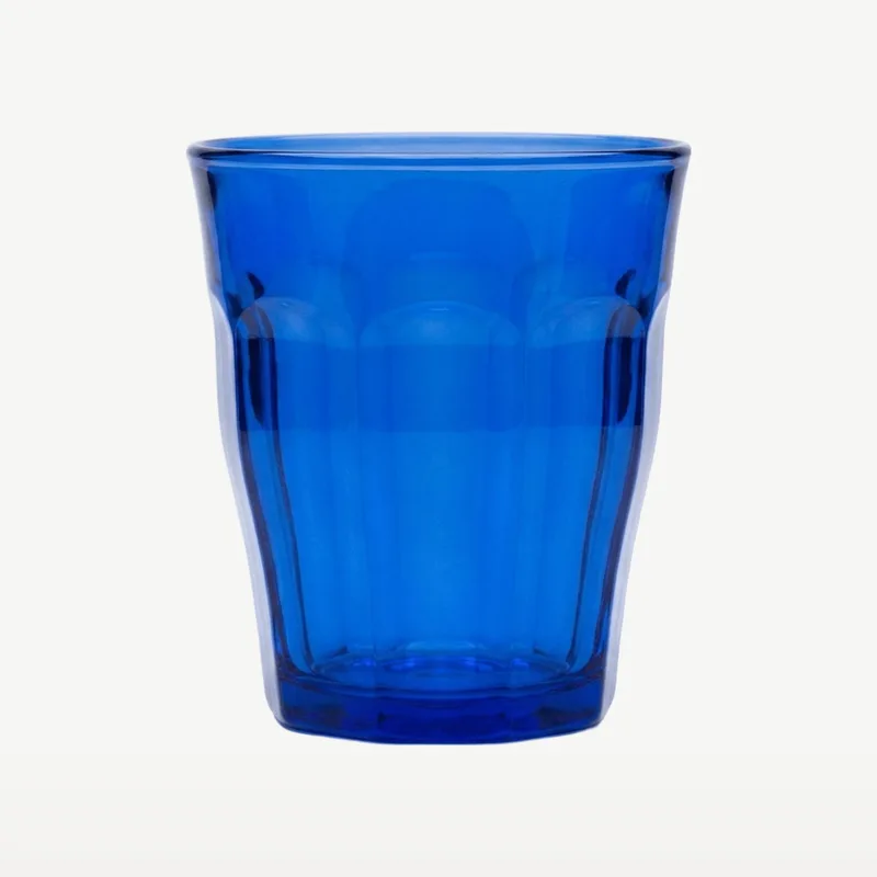 Picardie Tumblers 25 cl / 250 ml | Set van 6 Stuks | Drinkglazen voor Water en Sap | Glas | Vaatwasserbestendig | Voor Thuis en Horeca by Duralex in Blue – product photo