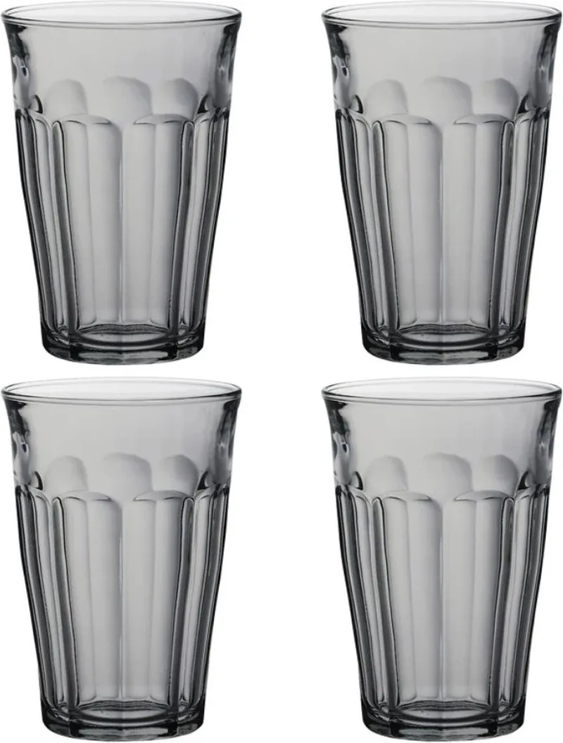 Picardie - Waterglazen - 360ml - Set van 4 - Gehard Glas by Duralex in Grey – product photo