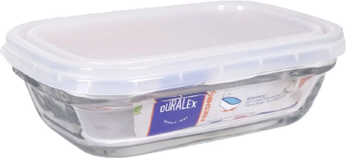 Rechthoekige Lunchbox Met Deksel Duralex Freshbox 400 Ml Transparant Rechthoekig van Duralex – productfoto