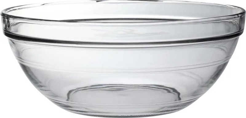 Salade/fruit schalen rond - glas - 31 x 12 cm - serveerschaal - schalen en kommen de Duralex en Transparent – photo produit