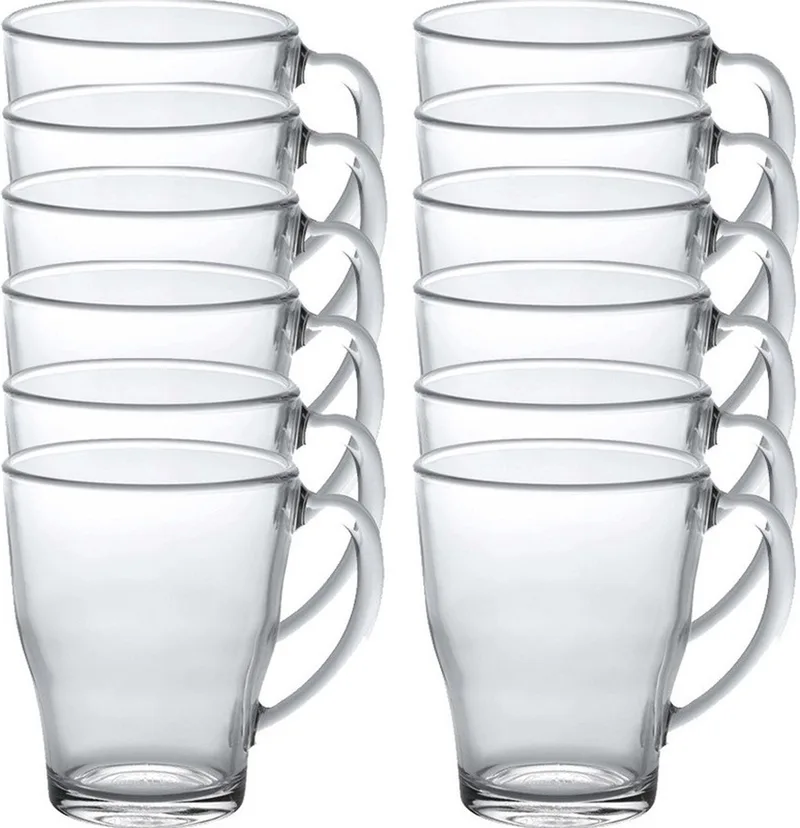 Theeglazen/koffieglazen Cosy - 12x stuks - glas - 350 ml - met handvat von Duralex in Transparent – Produktfoto