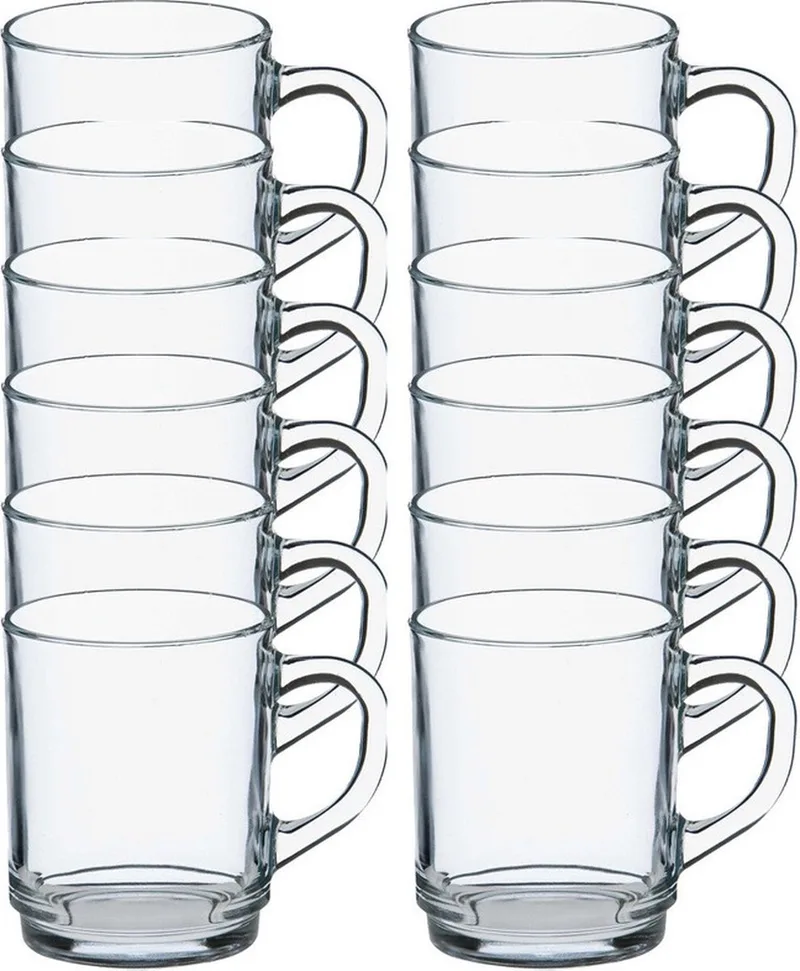 Theeglazen Versailles - 12x stuks - glas - 260 ml - met oor - hard glas by Duralex in Transparent – product photo