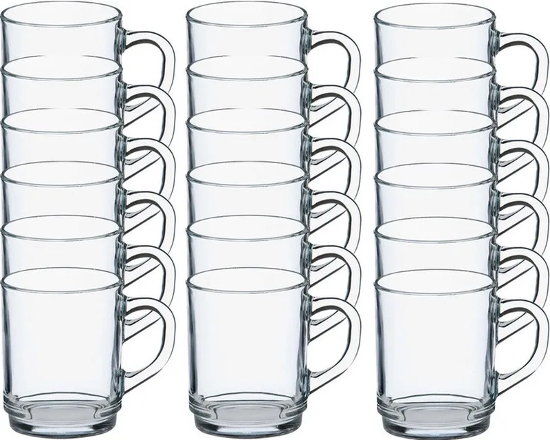 Theeglazen Versailles - 18x stuks - glas - 260 ml - met oor - hard glas by Duralex in Transparent – product photo