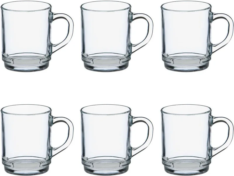 Theeglazen Versailles - 6x stuks - glas - 260 ml - met oor - hard glas by Duralex in Transparent – product photo