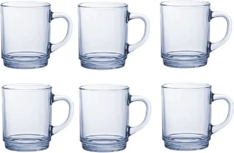 Versailles Mok 260 ml Duralex set van 6 stuks blauw (marine) de Duralex en Bleu, Transparente – photo produit