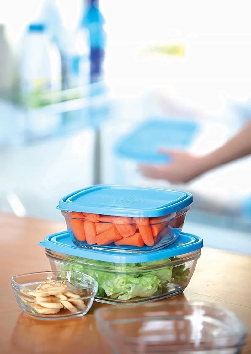 vierkante kom 17 cm LYS en deksel de Duralex en Transparent – photo produit
