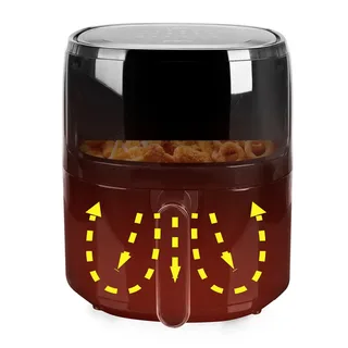 Airfryer XL - 5 Liter Heteluchtfriteuse - Regelbare thermostaat 80ºC tot 200ºC - 12 Kookprogramma's - Digitaal display - Timer functie - Kijkvenster - Cool touch - AF-129329.3 by Emerio in Black – product photo 2 of 3