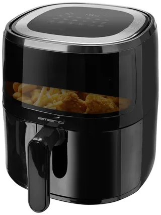 Airfryer XL - 5 Liter Heteluchtfriteuse - Regelbare thermostaat 80ºC tot 200ºC - 12 Kookprogramma's - Digitaal display - Timer functie - Kijkvenster - Cool touch - AF-129329.3 by Emerio in Black – product photo 3 of 3