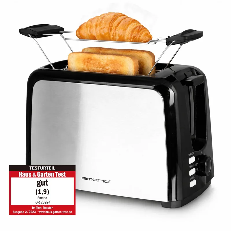 Broodrooster - 750W Toaster met 2 Sleuven - TO-123924 Zilverkleurig de Emerio en Rvs – photo produit