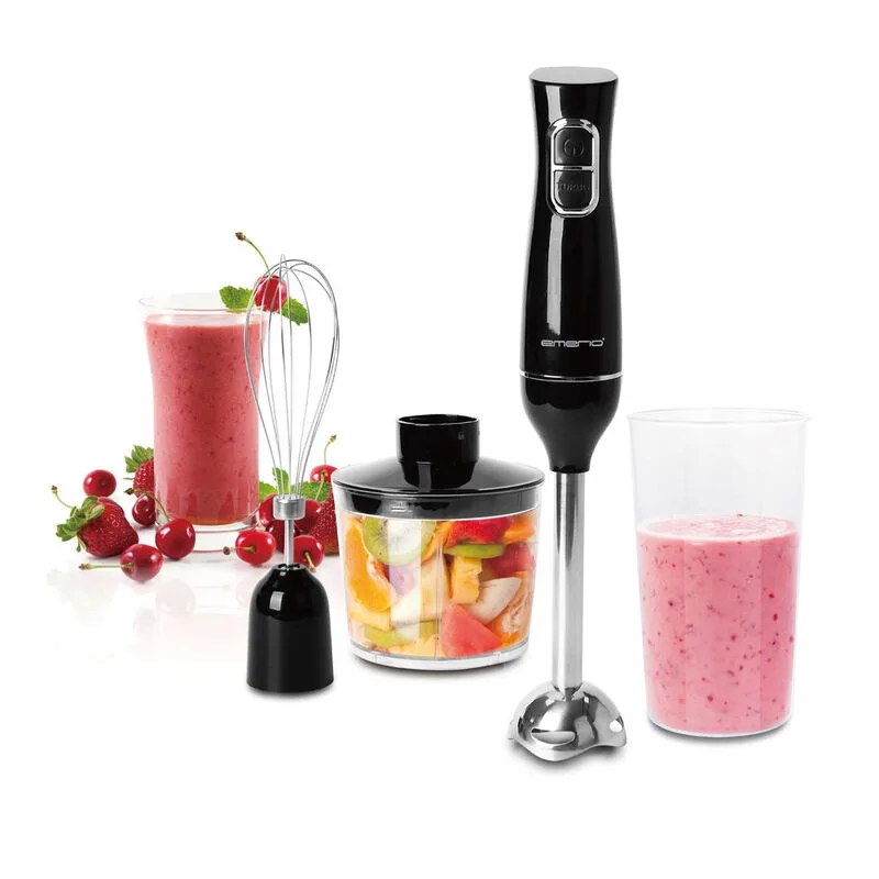 HB-130492, Staafmixerset, Hakmolen & Garde, Zwart/Roestvrij Staal de Emerio – photo produit