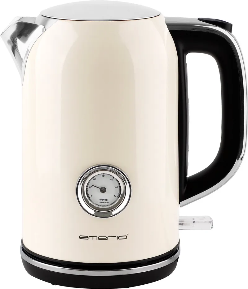 Retro Waterkoker - 1.7 Liter - 360° draaibaar - Verborgen verwarmingselement - 2200W - WK-133282.1 de Emerio en Crème – photo produit