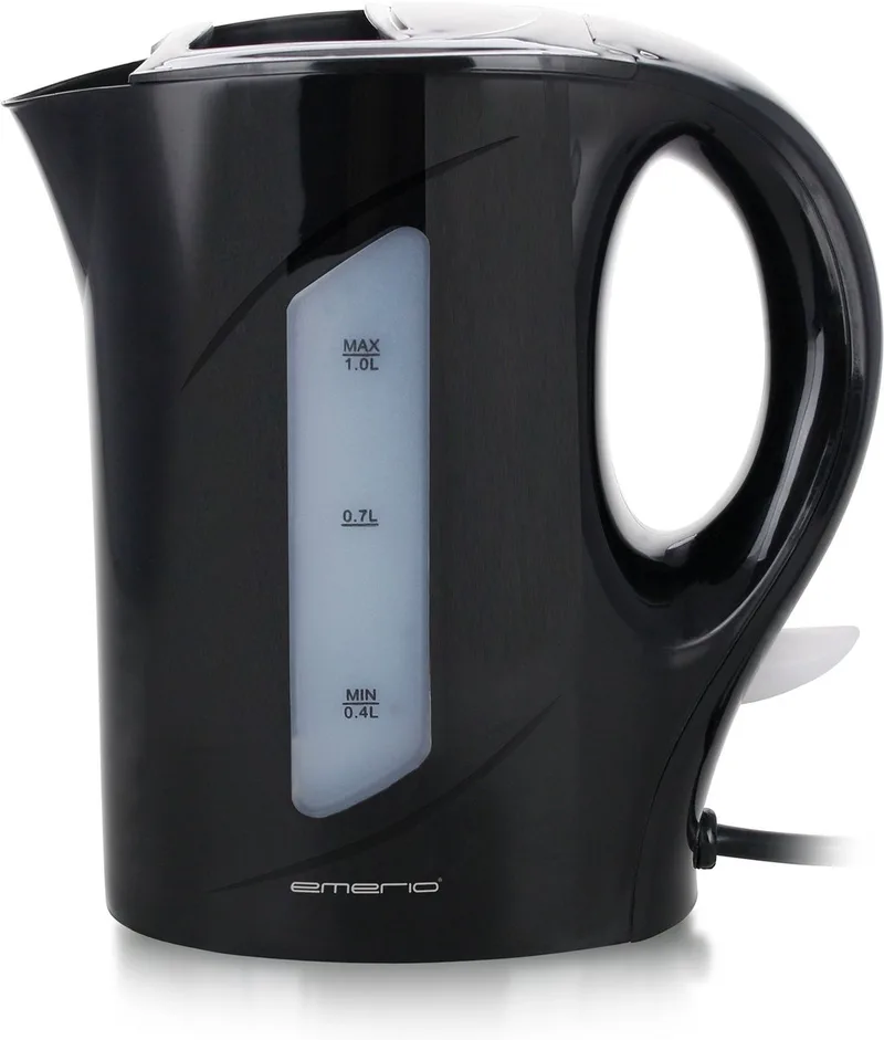 Waterkoker 1 Liter - Oververhittingsbeveiliging - Automatische Uitschakeling - Water niveau indicator - Elektrische Waterkoker 900W - WK-121616.1 de Emerio en Noir – photo produit