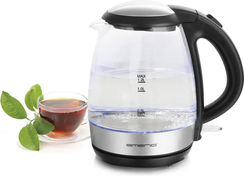 WK-125145 - Waterkoker - Glas - 1,2 L - 2200 W de Emerio en Transparent – photo produit