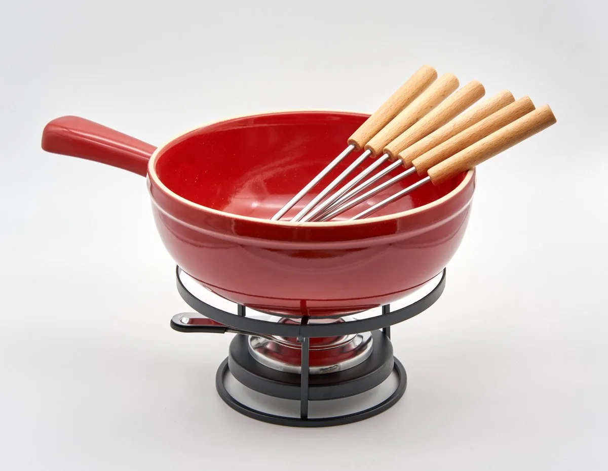 Fondue Set Met 6 Fonduevorken - Fonduepan van Emile Henry in Fusain – productfoto