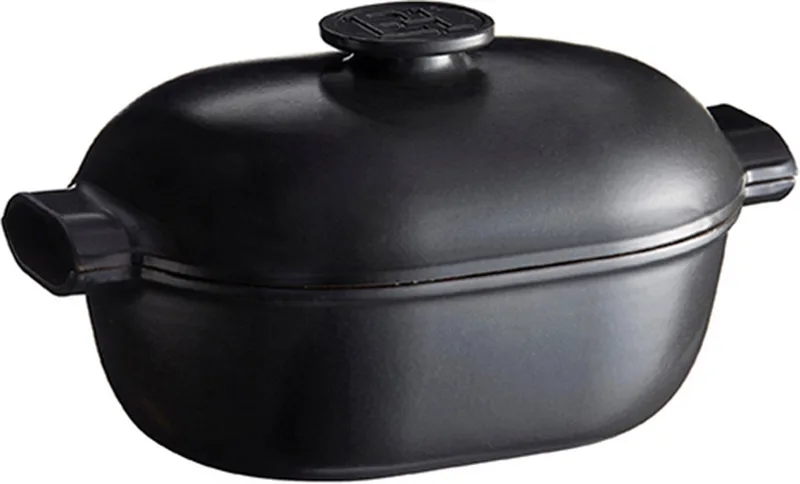 Kookpan ovaal Delight E-box - 4.5Ltr - Slate by Emile Henry in Black – product photo