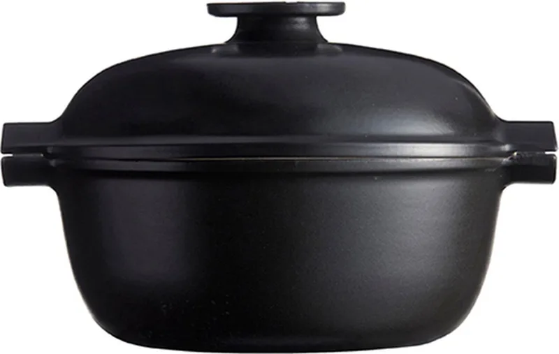 Kookpan rond Delight E-box - 4.0Ltr - Slate von Emile Henry in Schwarz – Produktfoto