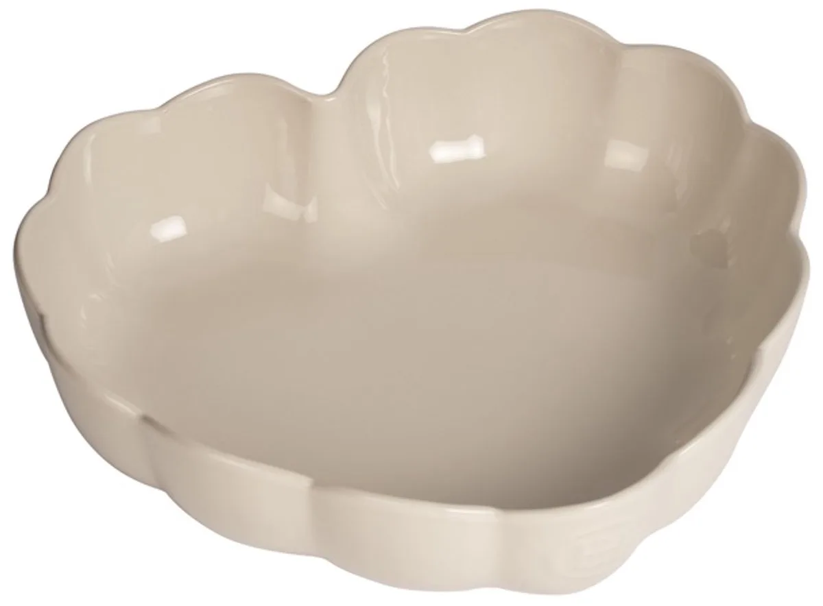Madeleine Taartvorm hart gegolfd - 265x245x65mm - Argile de Emile Henry en Crème – photo produit