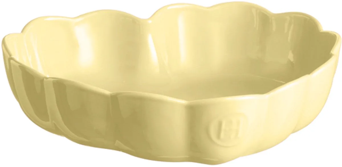 Madeleine Taartvorm hart gegolfd - 265x245x65mm - Vanille de Emile Henry en Jaune – photo produit