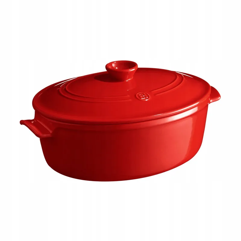 Ovale Keramiek Stoofpan 6L by Emile Henry in Red – product photo