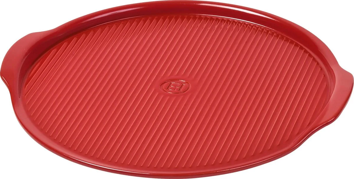 Pizzasteen E-box - Ø370mm - Grand Cru de Emile Henry en Rouge – photo produit