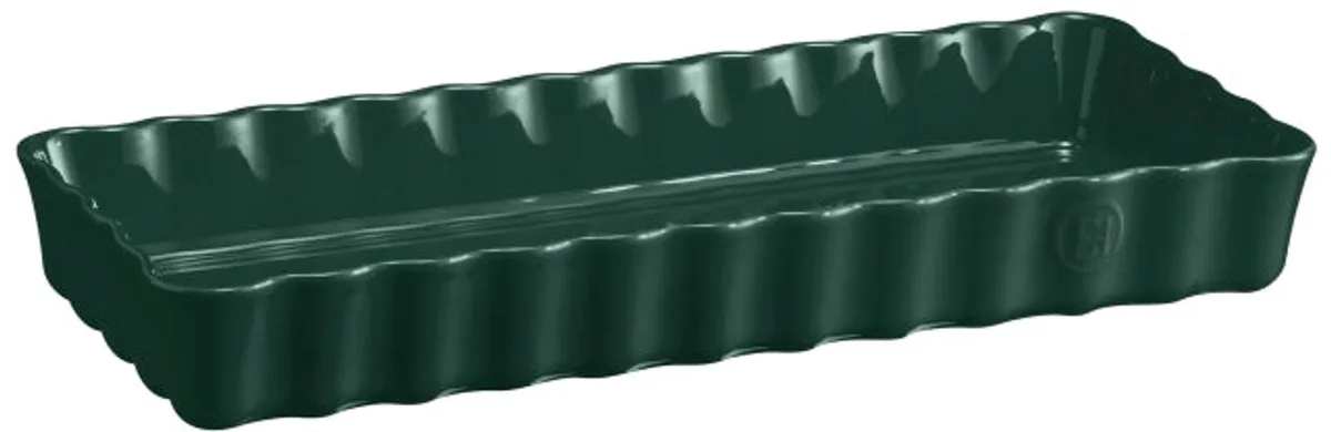 Taartvorm lang rechthoekig - 360x150mm - Cèdre van Emile Henry in Donkergroen – productfoto