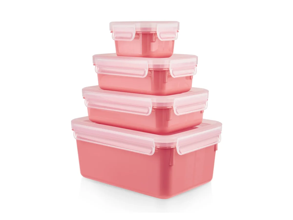 Frischhaltedosen-Set Clip & Close Color Edition, 4er-Set (Koralle) van Emsa in Rood – productfoto