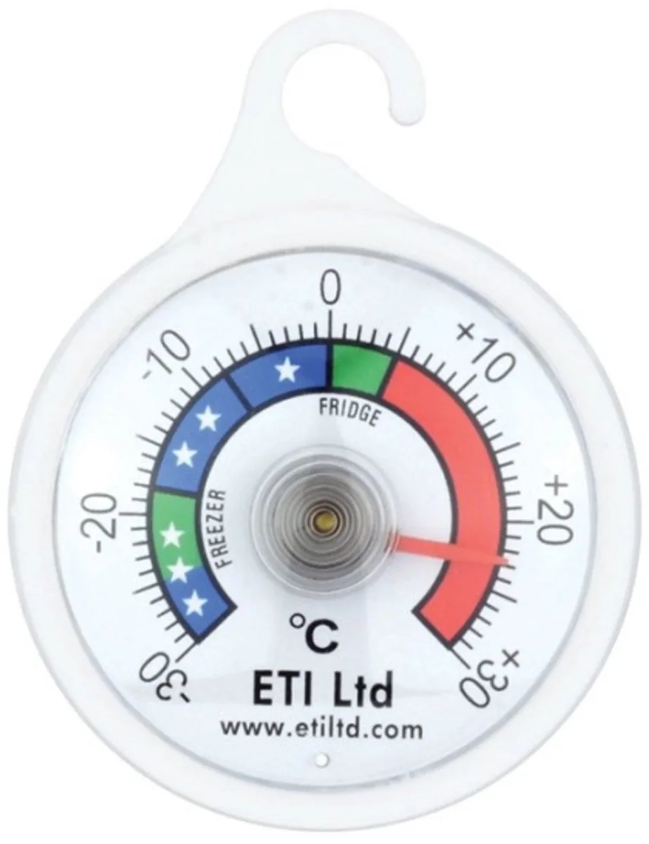 ETI - 20 stuks Koelkast Thermometers Ø 52mm - Nauwkeurige Koelkast & Vriezer Thermometer van ETI in Wit – productfoto