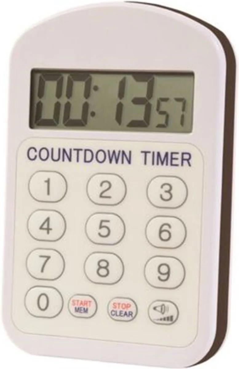 ETI/Thermoworks - Waterdichte Timer / Kookwekker - IP65 - Grote Toetsen - Digitaal & Magnetisch van ETI in Wit – productfoto