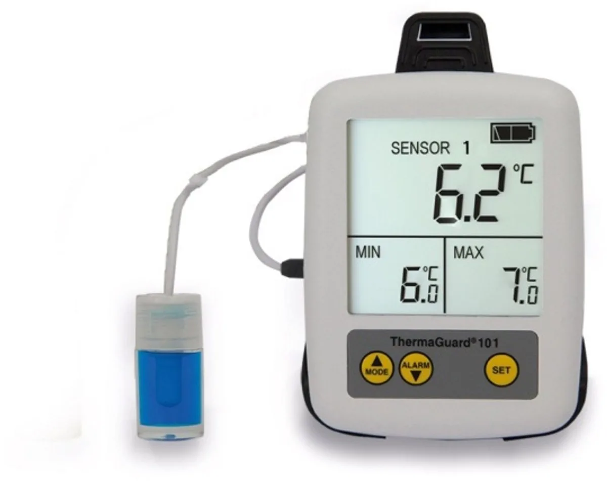 Farmacie / Vaccin Koelkast thermometer - Interne en Externe Temperatuurvoeler de ETI en Blanc – photo produit