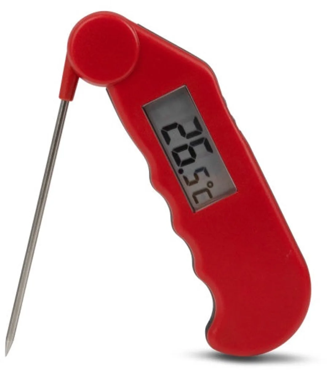 Gourmet Thermometer waterbestendige thermometer met opvouwbare meetprobe -Rood van ETI – productfoto