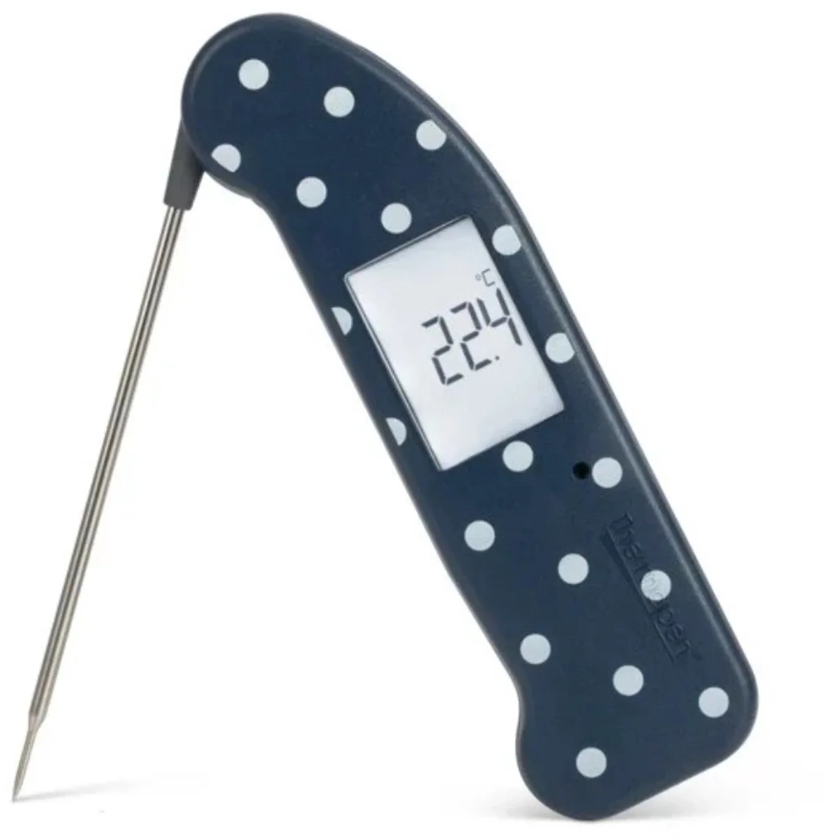ONE Polka Dot Midnight-Blue - Limited Edition - Digitale Keukenthermometer von ETI in Polka Dot Blauw – Produktfoto