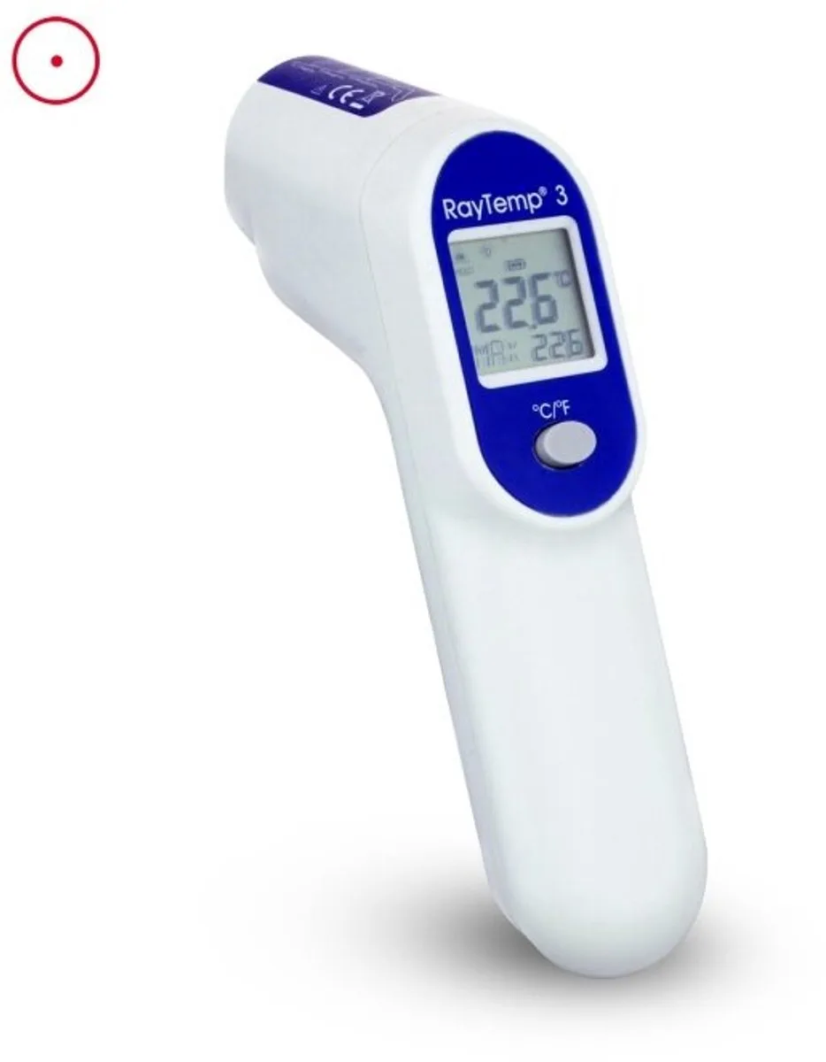 RayTemp® 3 - infrarood Thermometer voor nauwkeurige metingen de ETI en Blanc, Bleu – photo produit