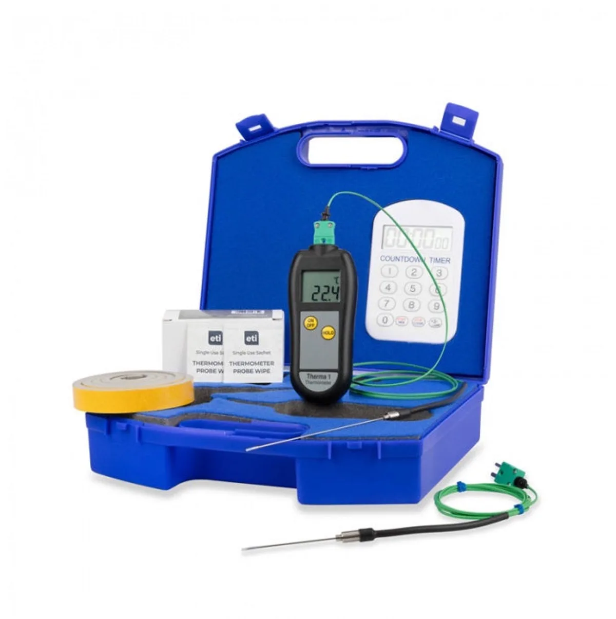 Sous Vide Thermometer Kit premium van ETI in Blauw – productfoto