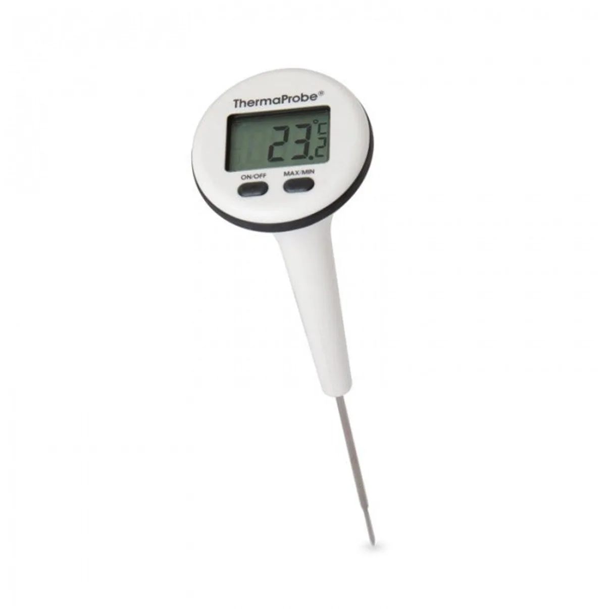 ThermaProbe waterdichte thermometer met draaibaar display fra ETI i Hvid – produktbillede