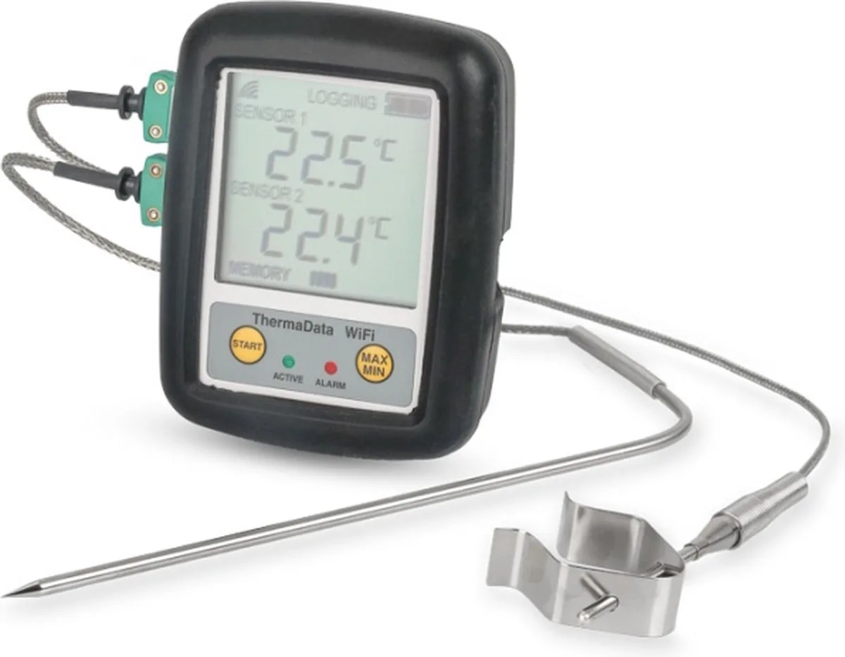 Wi-Fi Oven Thermometer/Logger - IJk en Monitor uw Oven / Proces op Afstand - 0.5 °C Nauwkeurigheid de ETI en Noir – photo produit