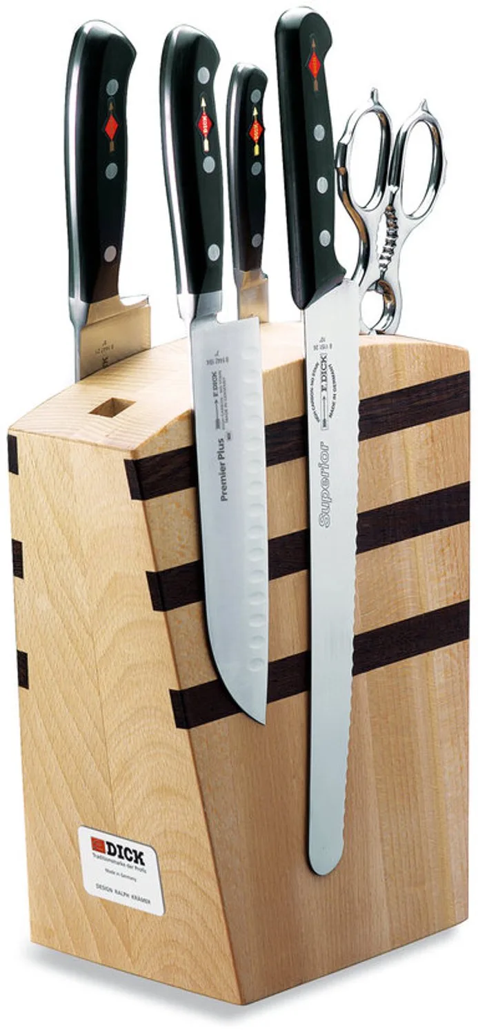 Design Houten messenblok met magneet, Premier Plus, 5-delige set by F. Dick in Houtkleur – product photo