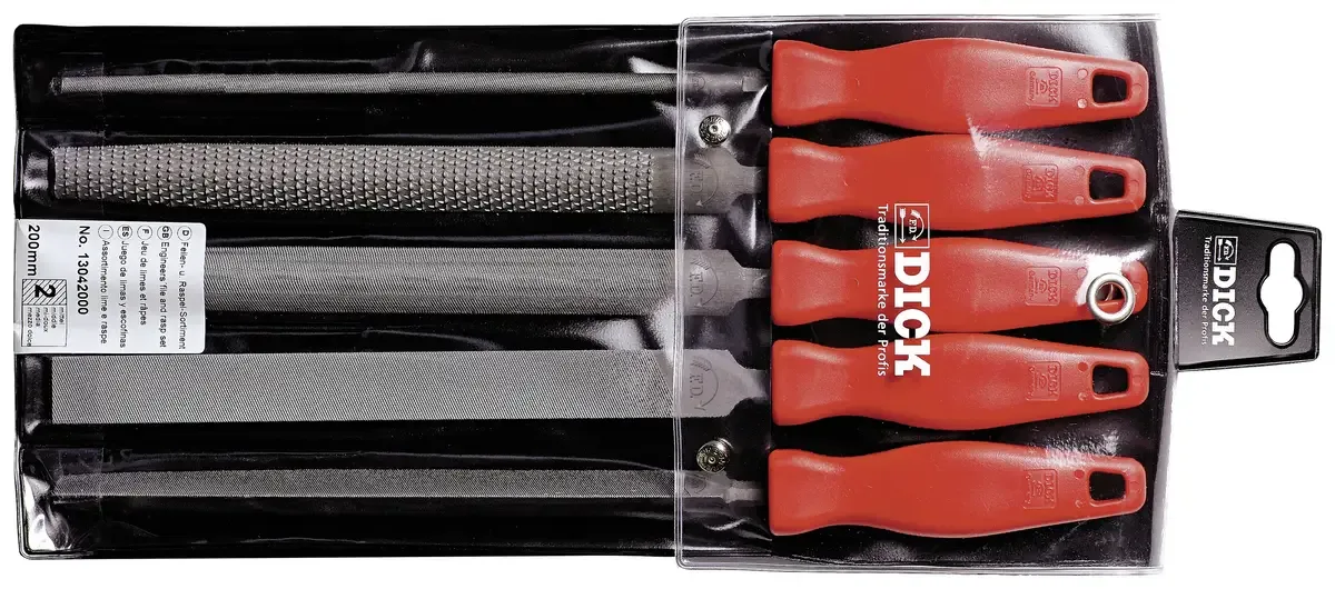 Dick 13042000 Vijlen/rasp-set, kap 2, 5-delig Lengte 200 mm 1 set(s) von F. Dick – Produktfoto