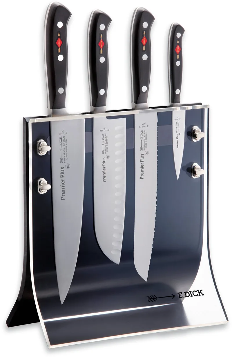 DICK 5 stks. Professionele messenset Premier Plus-serie | Keukenmes Santoku Mes Broodmes Mesje incl. Messenblok | Roestvrij staal von F. Dick in Schwarz – Produktfoto