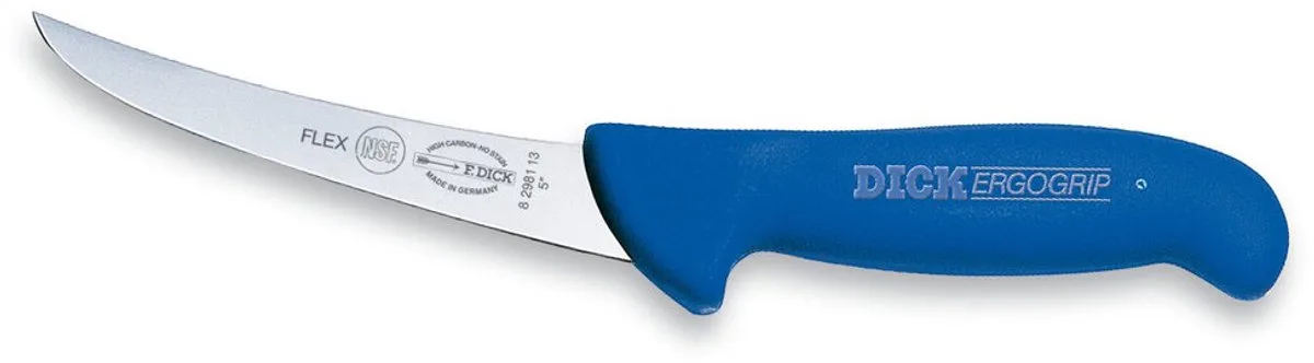 Ergogrip Uitbeenmes Gebogen Blad FLEX 13 cm von F. Dick in Blau – Produktfoto