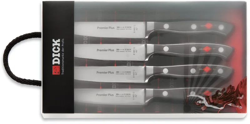 Premier Plus steakmessenset, 4-delig van F. Dick in Zilver – productfoto
