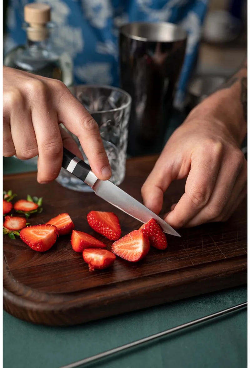 Professioneel kantoormes 9 cm Groenten- en fruitmes | Recht mes von F. Dick in Blau – Produktfoto