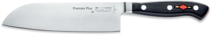 Santoku-mes Premier Plus-serie | Professioneel keukenmes van 18 cm | Roestvrij staal 56 ° HRC by F. Dick in Black – product photo