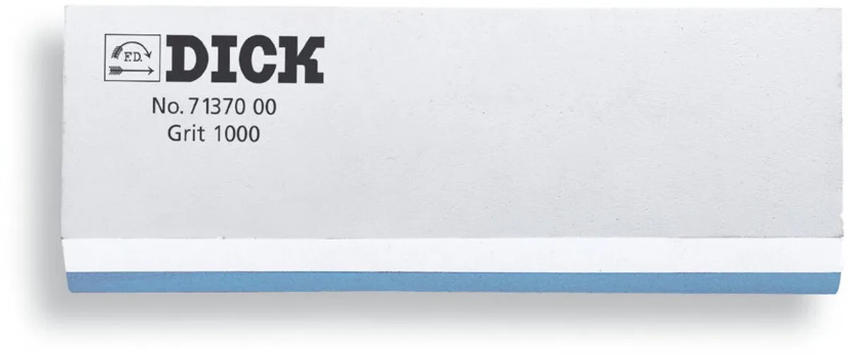 Slijpsteen, korrel 1000/3000, met rustbank en hoekgeleider van F. Dick in Blauw – productfoto