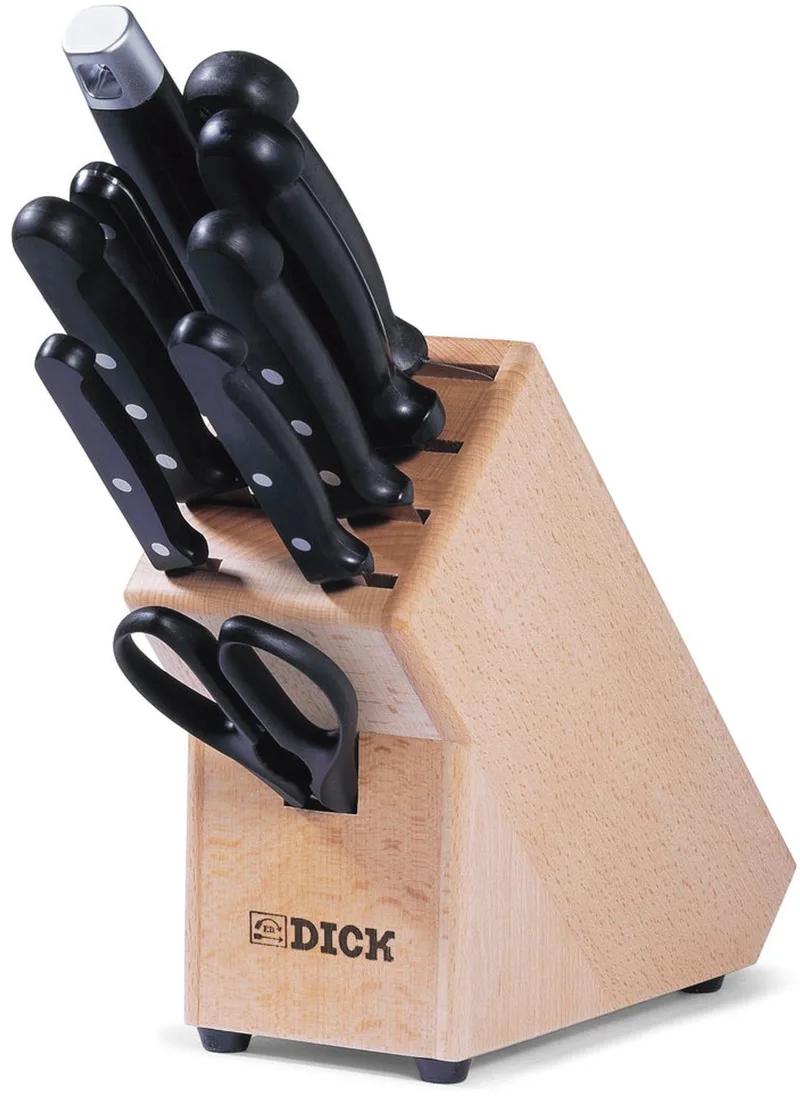 Superieur 9-delig houten messenblok by F. Dick in Houtkleur – product photo