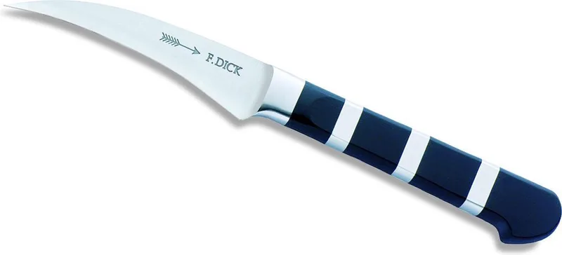 Tournier Professioneel schilmes | 7 cm schilmes | Filigraan decoratiemes met gebogen lemmet by F. Dick in Black – product photo