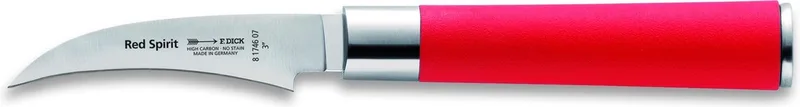 Tournier Red Spirit | 7 cm schilmes | Professioneel reinigingsmes van roestvrij staal | Fruitmes Groentemes by F. Dick in Red – product photo
