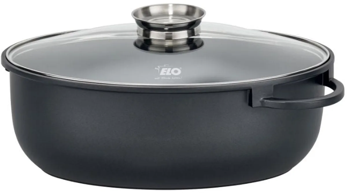 Cocotte 38 x 25 cm van aluminium gietijzer met antiaanbaklaag 7 L Elo Alucast van Fackelmann in Zwart – productfoto