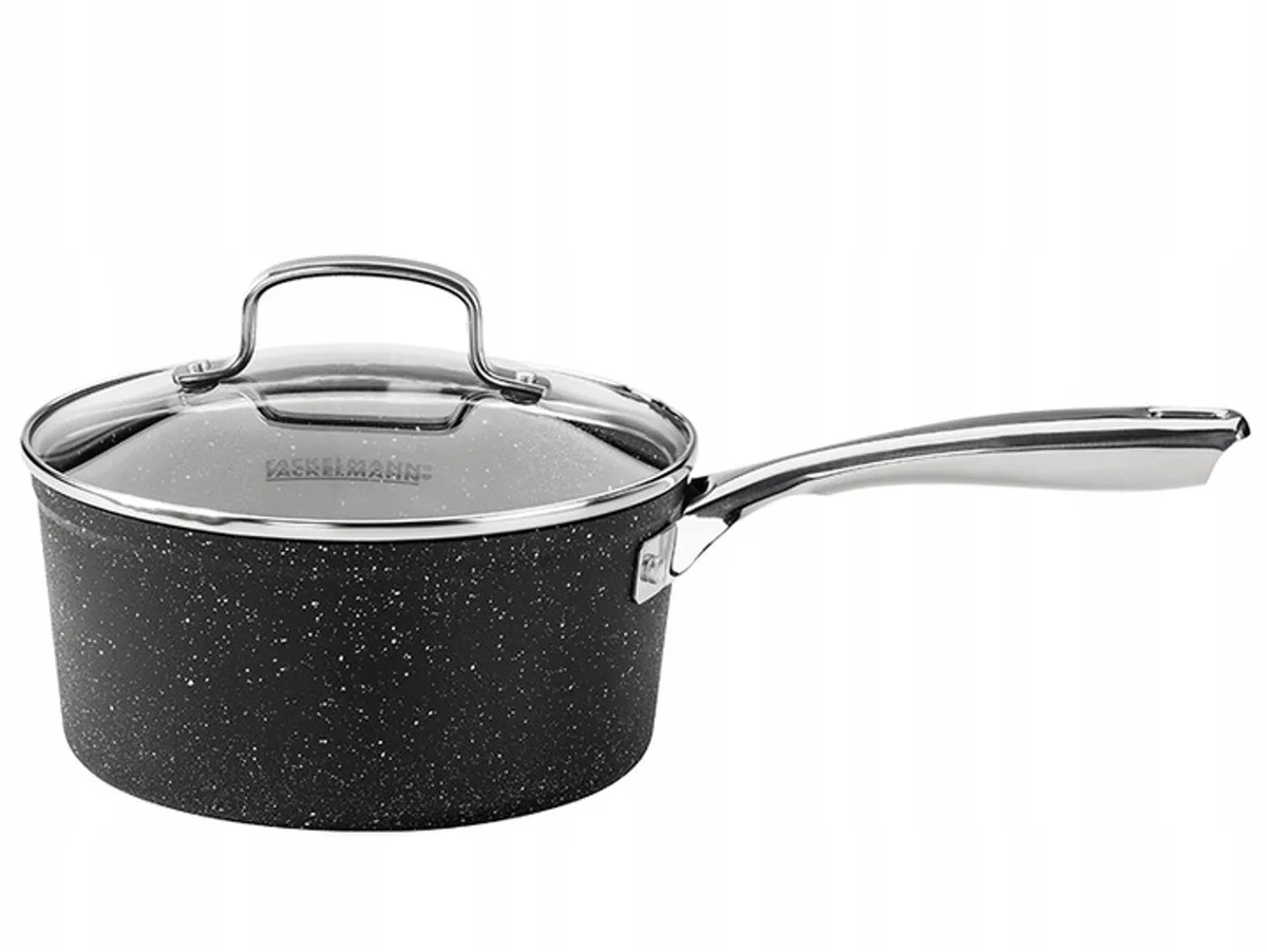 Crossroad steelpan 20cm met deksel, PFAS-vrij från Fackelmann i Svart – produktbild